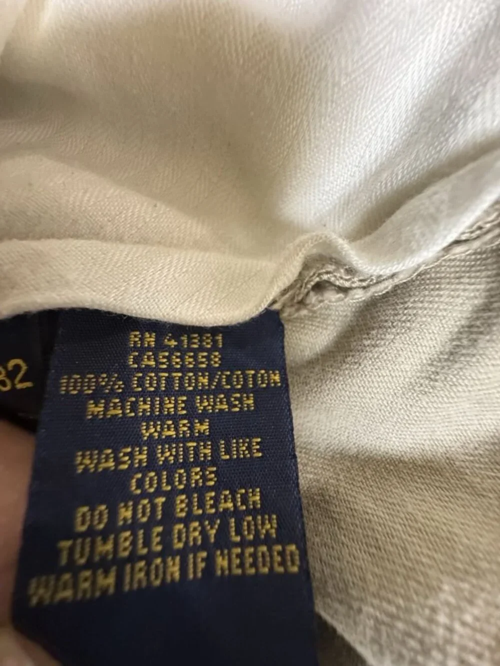 Polo Ralph Lauren Classic Fit Chino Pants Men’s 33x32 Khaki Beige 100% Cotton